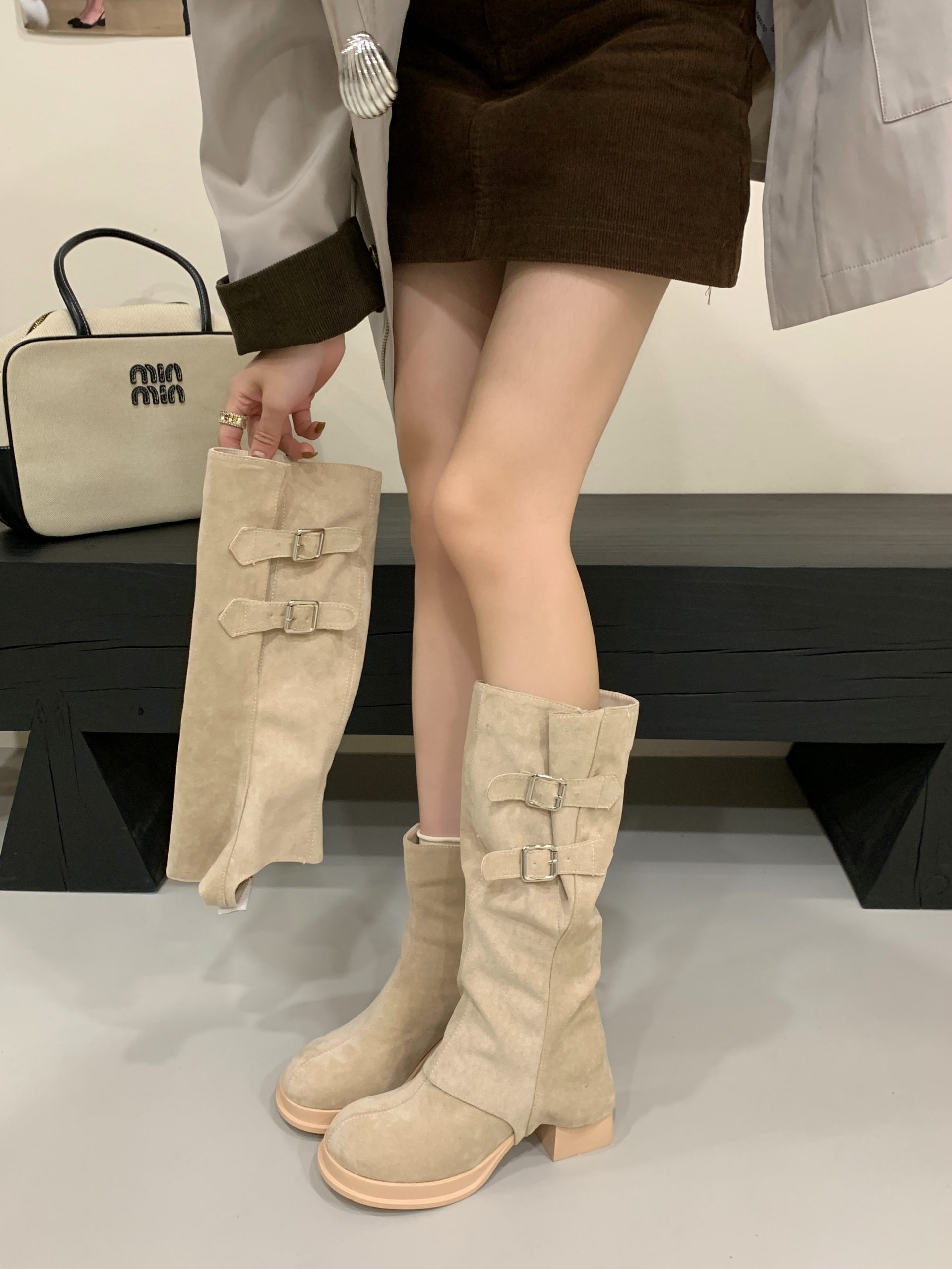 2025 New Two-Way Wear Chunky High Heel Thick Sole Boots 35-42 - Image 4