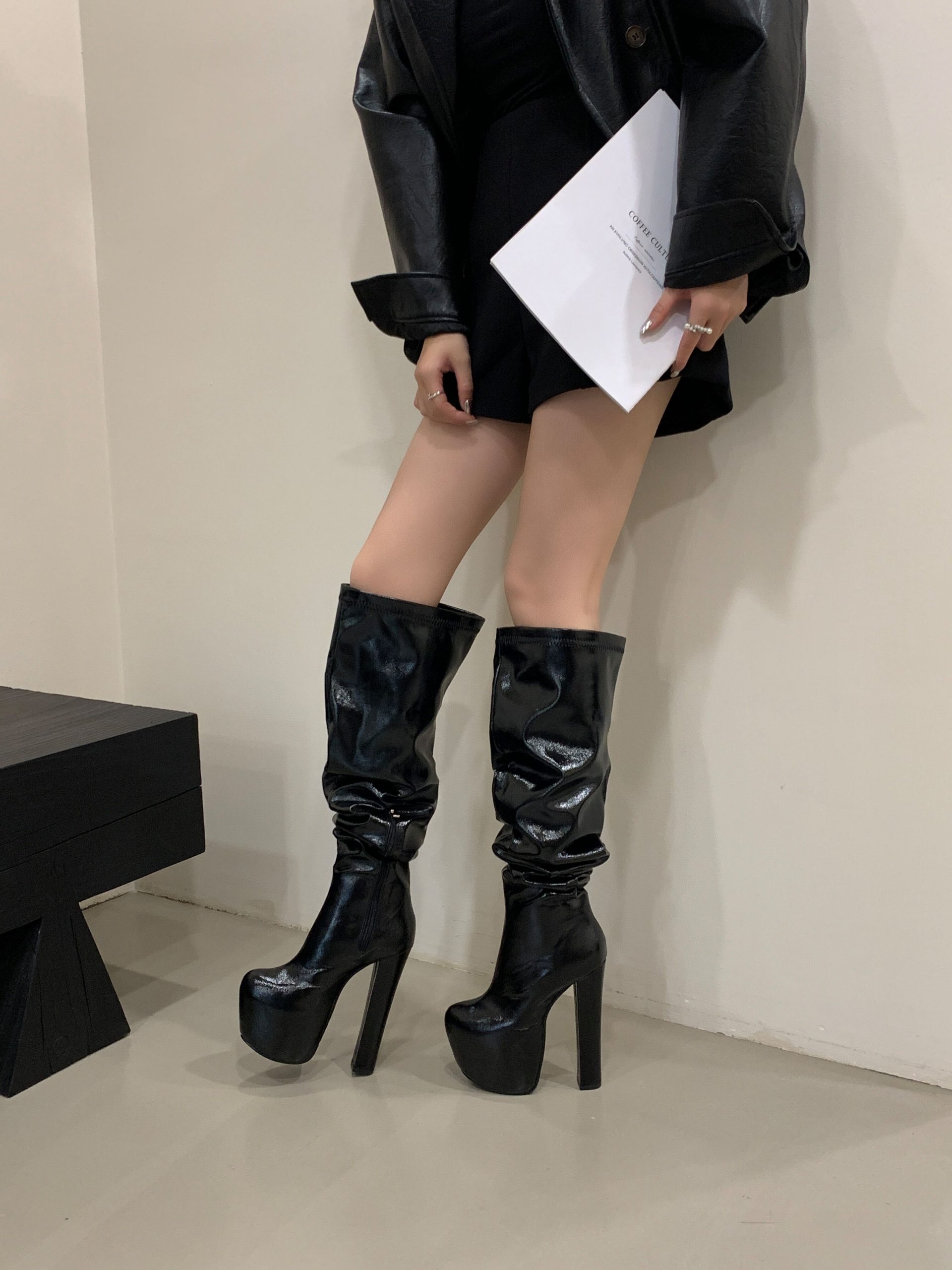 European American Style Over Knee Boots Stage Show Role Playing Waterproof Platform 16CM Chunky Heel Large Size Boots 45 - Image 4