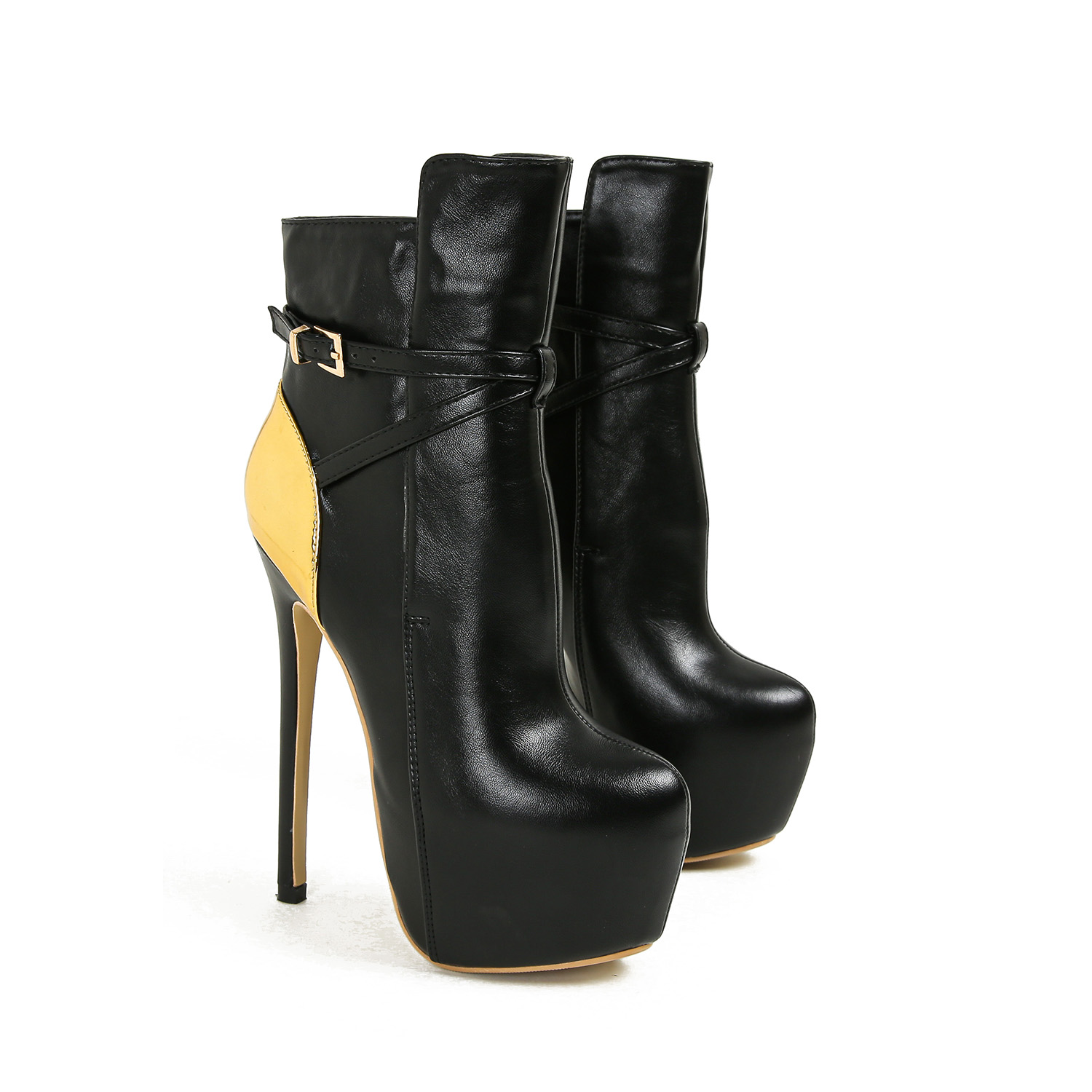 2026 New Arrival Women's Platform Buckle Short Boots with 16CM Heel, Plus Size 45 Available, European and American Style - Image 5