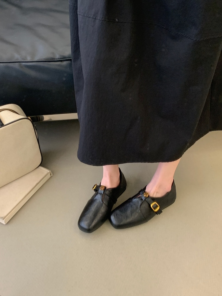 Fengda Retro Women's Loafers 2026 New Black Slip-On Flat Shoes Mary Jane - Image 2