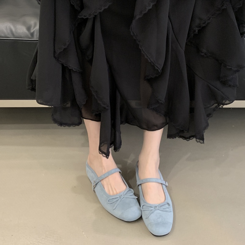 2026 Korean Style Summer New Women's Backless Slippers with Hidden Heel, Bow Decor, Round Toe, Casual Flat Shoes - Image 3