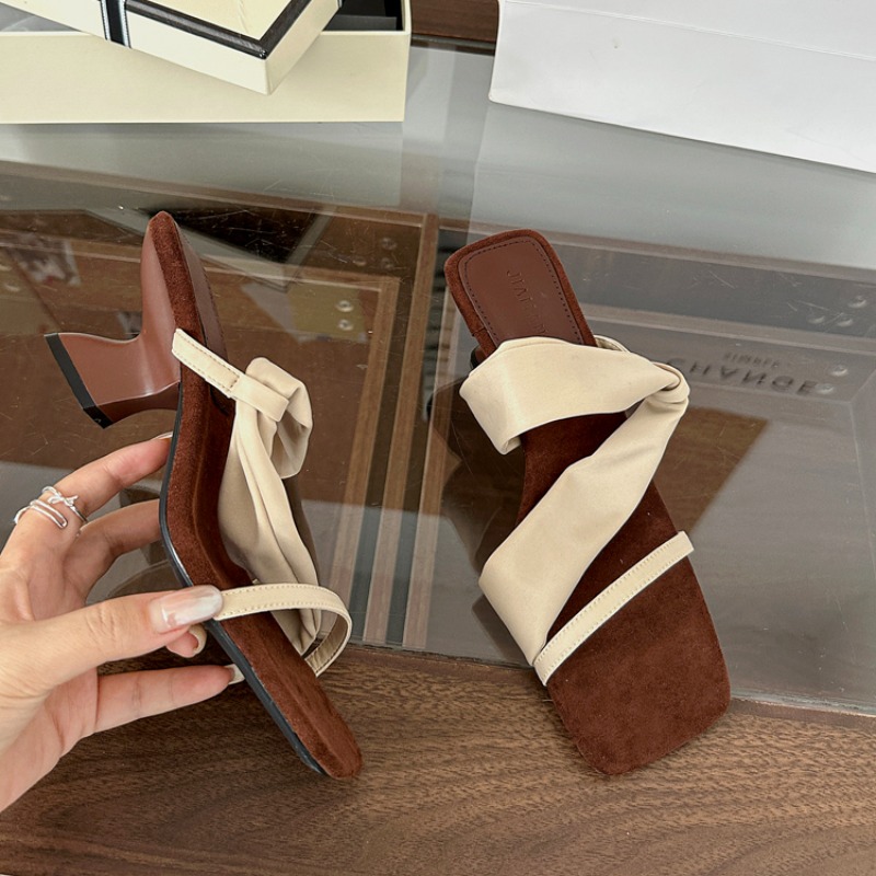 JIAMANNI French Style Wedge Heel Slippers for Women - Open Toe Thong Sandals with Buckle, Non-Slip, Height Increasing, Large Size Available - Image 5